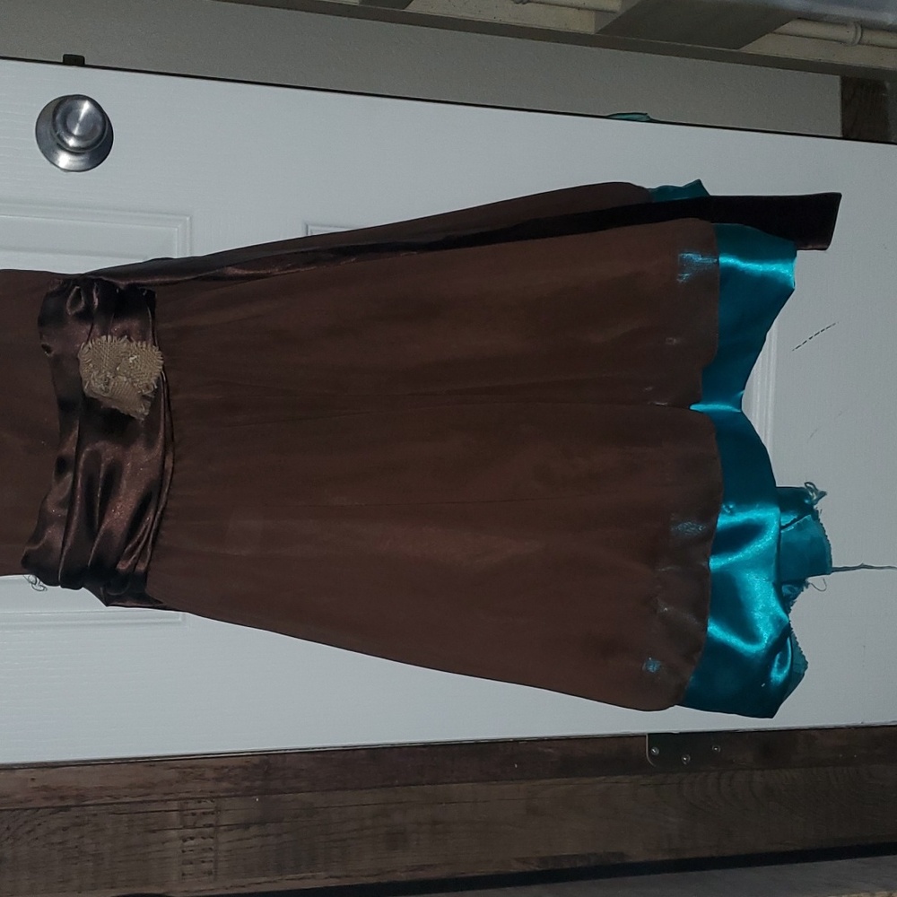 Kids dress, my best kid, size 7-8, brown and turquoise